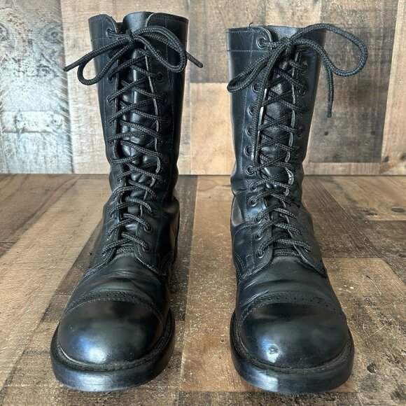 Corcoran 1500 Vintage Black Lace Up Jump Boots Mens 7 D - Picture 7 of 12